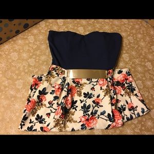 Papaya Medium Strapless Dresss